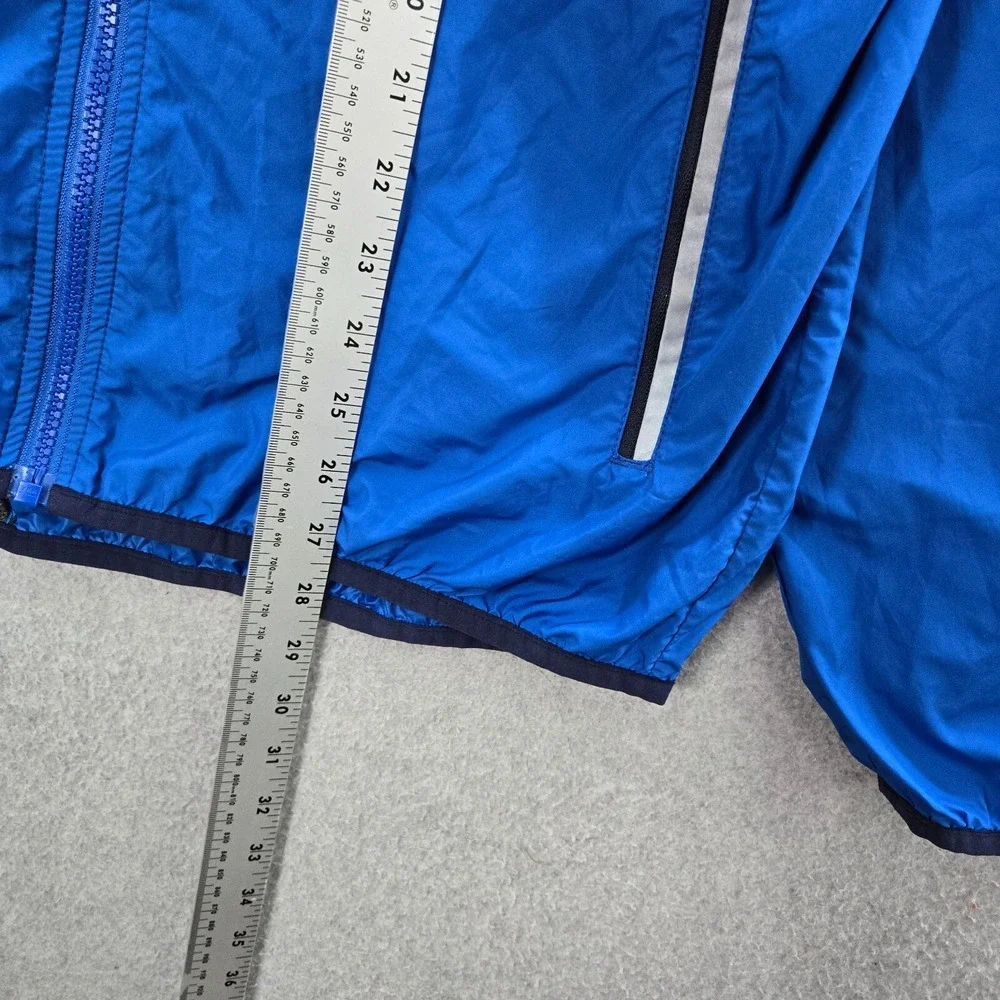The North Face Men Jacket Medium Blue‎ Colorblock Windbreaker Full Zip Hooded